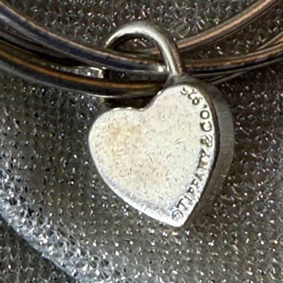 TIFFANY & CO "Please Return To Tiffany" Triple Band Bangle 925 Bracelet - Picture 8 of 8